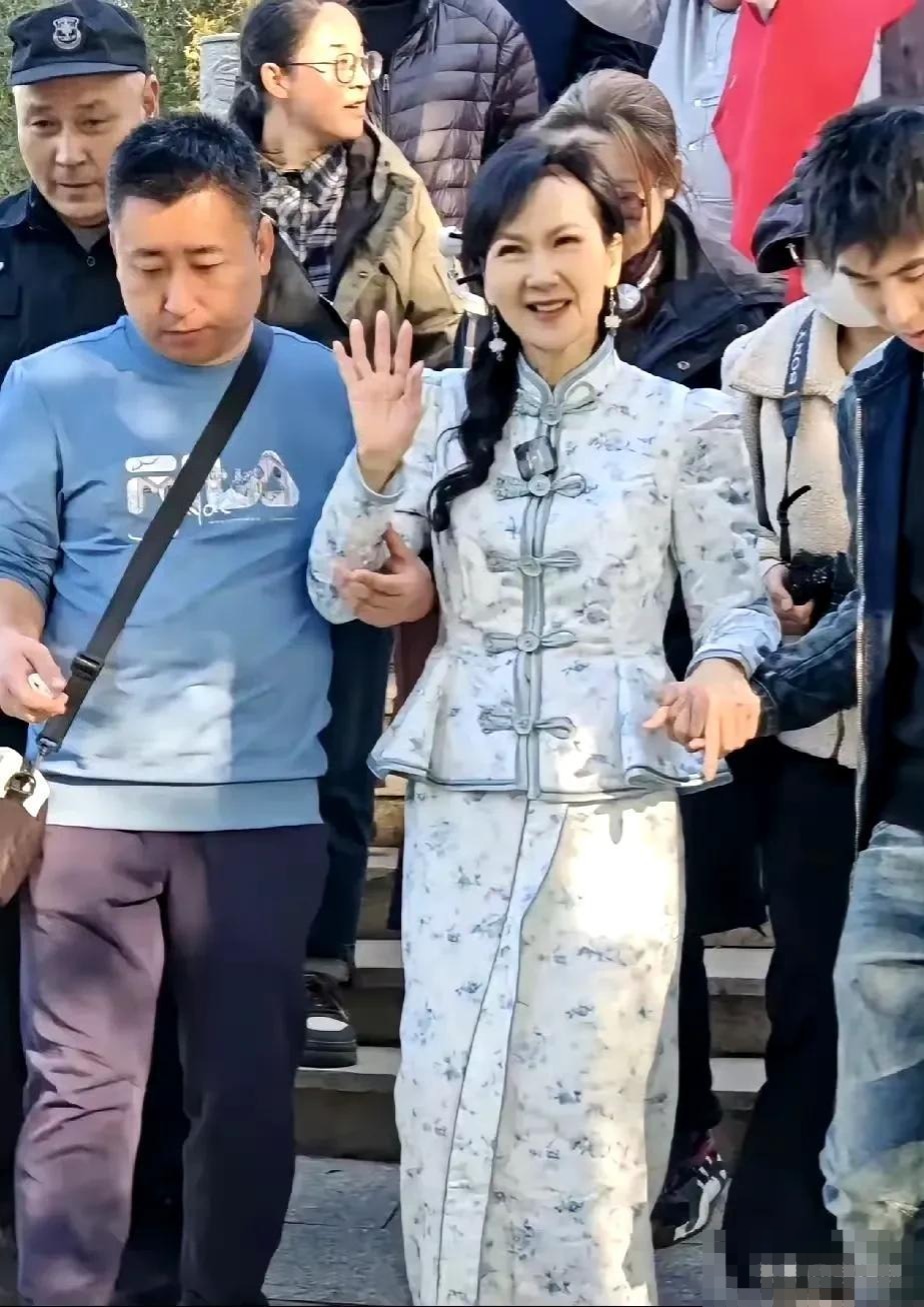 66岁陈美琪上雷峰塔要人扶被网友吐槽，不如74岁刘晓庆精神